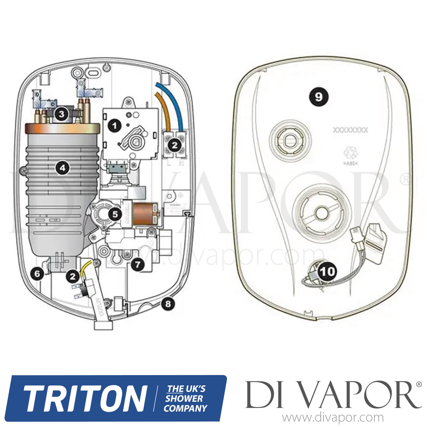 Triton T80xr Electric Shower Chrome Spare Parts Tr Dv 203